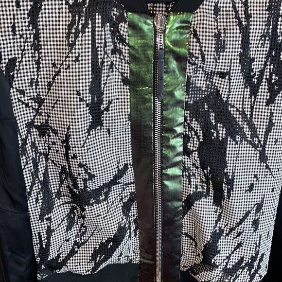 CNC costume national jacket checkered black/white mesh holographic gingham artsy - Picture 7 of 12